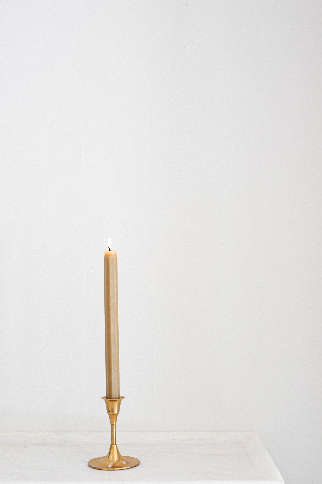 Beeswax Taper Pair of Octagon Candles in Eucalyptus