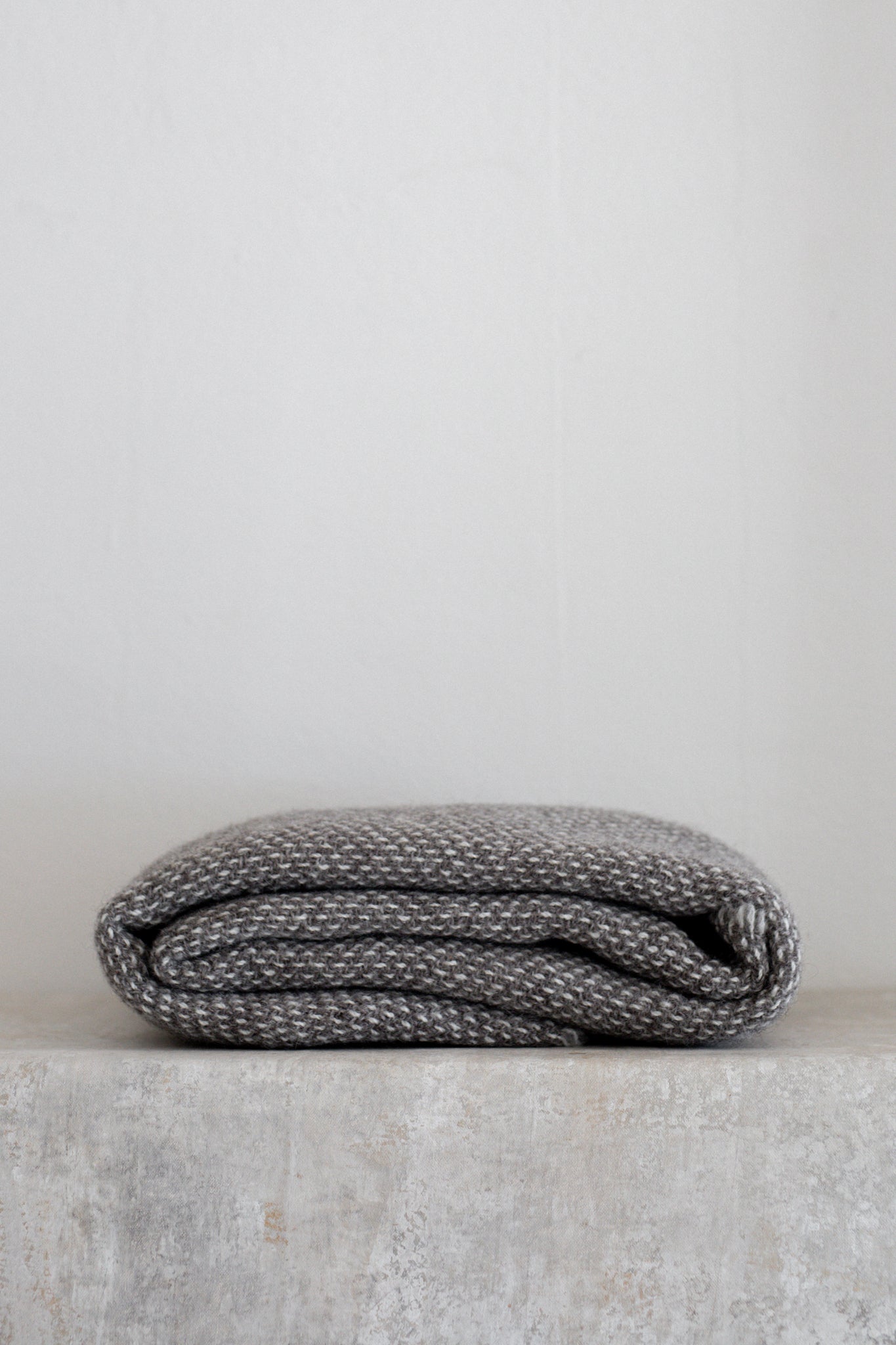Brushed Wool Throw | Charcoal Fleck