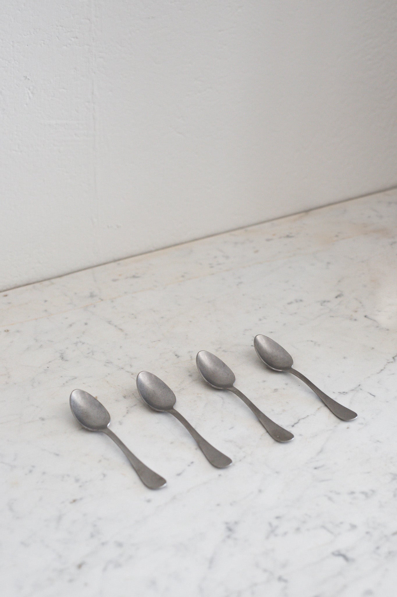Italian Espresso Spoon in Vintage Steel