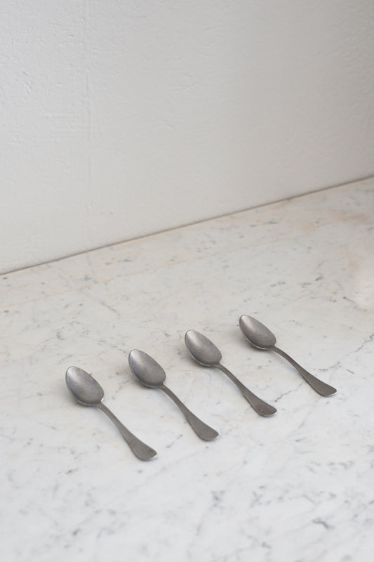 Italian Espresso Spoon in Vintage Steel