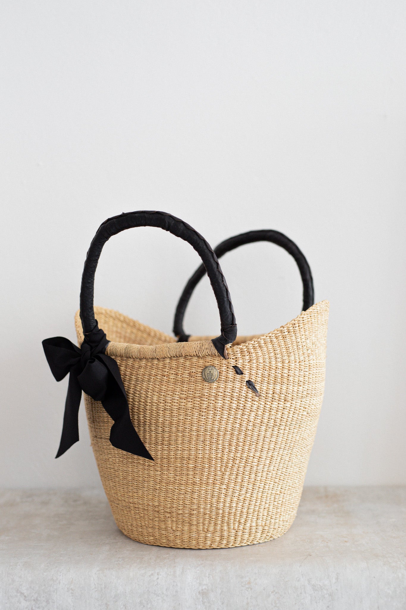 Handwoven Luxury Basket Bag in Black