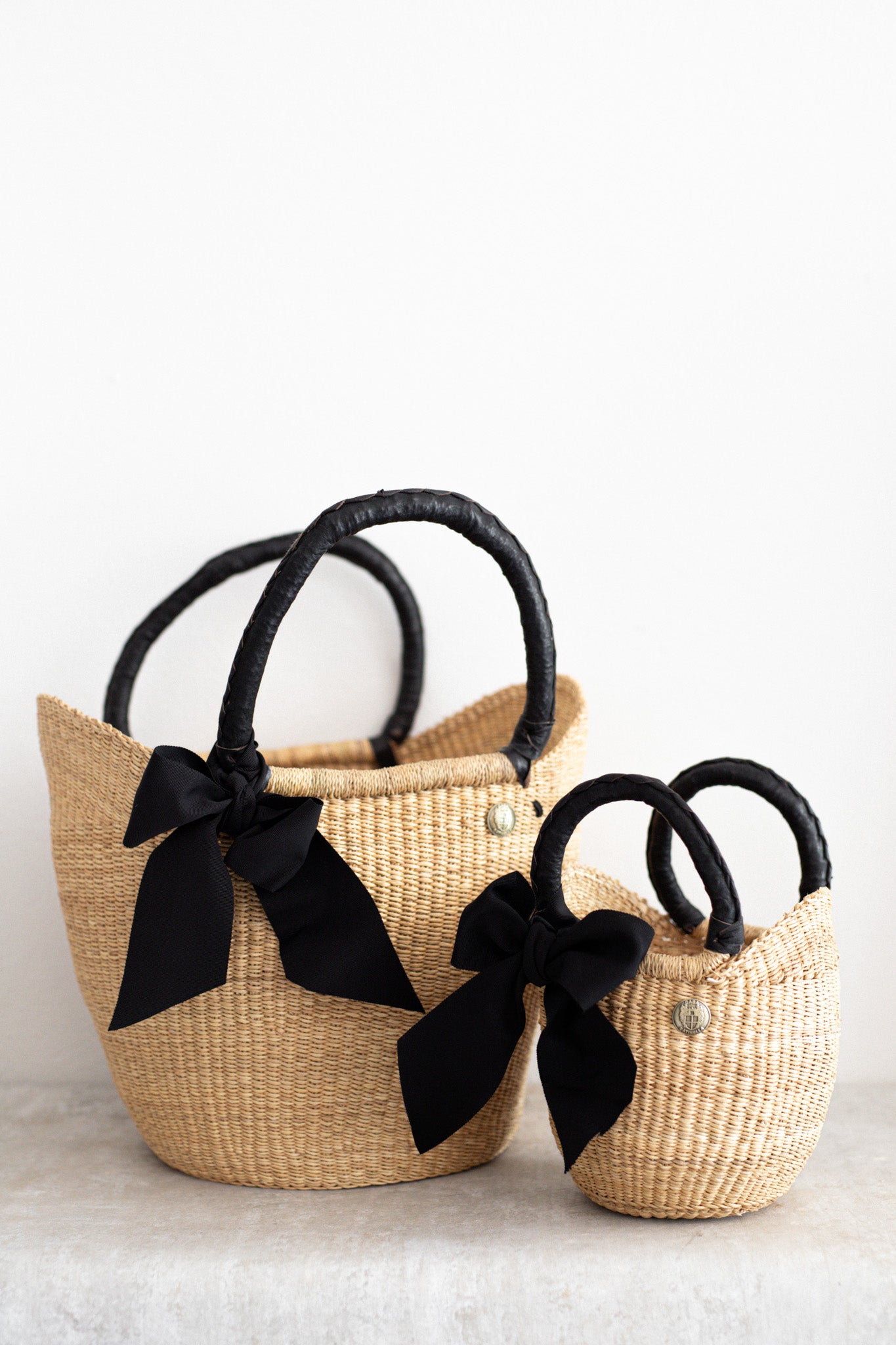 Handwoven Mini Basket Bag in Black