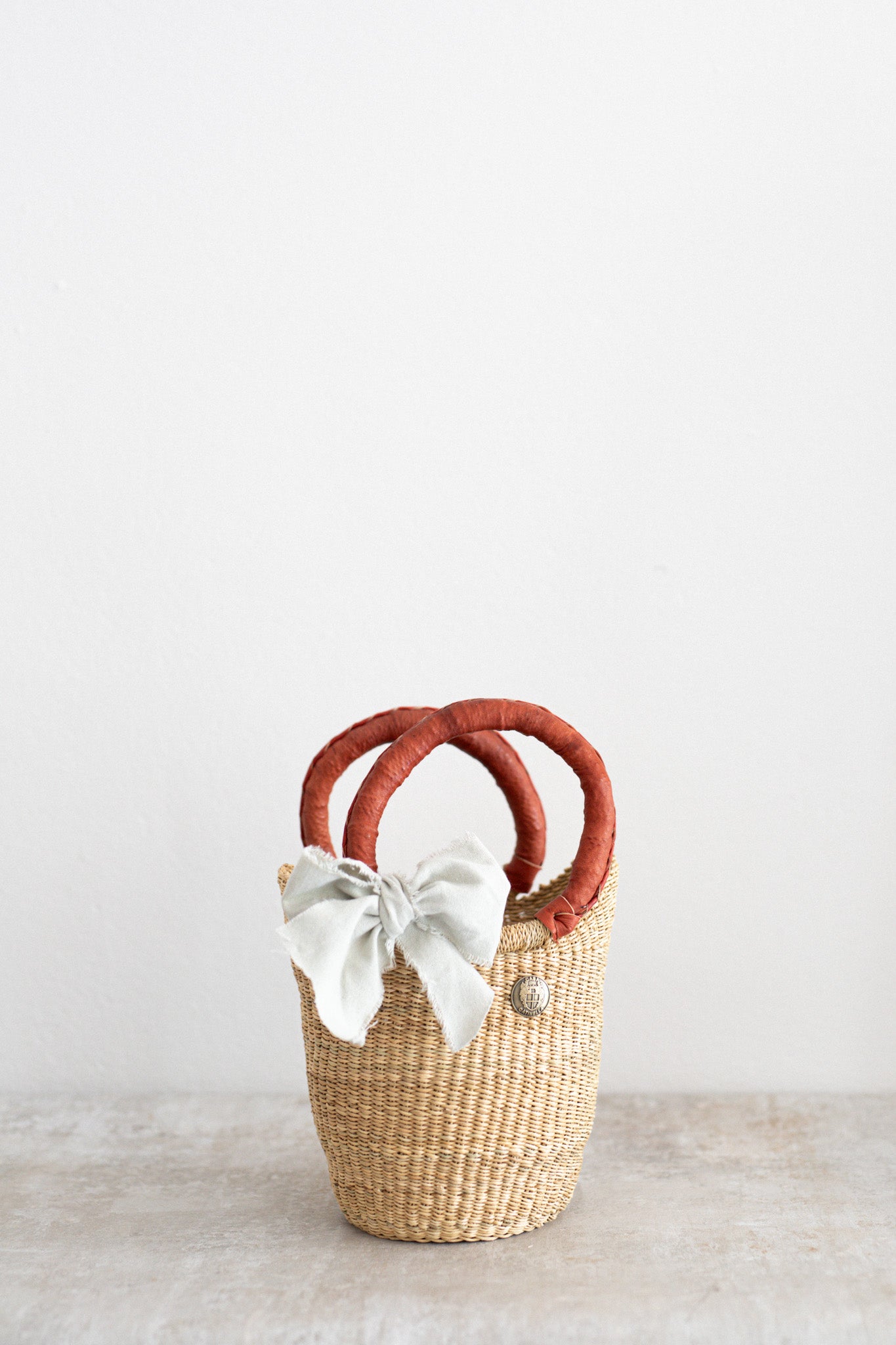Handwoven Mini Basket Bag in Tan