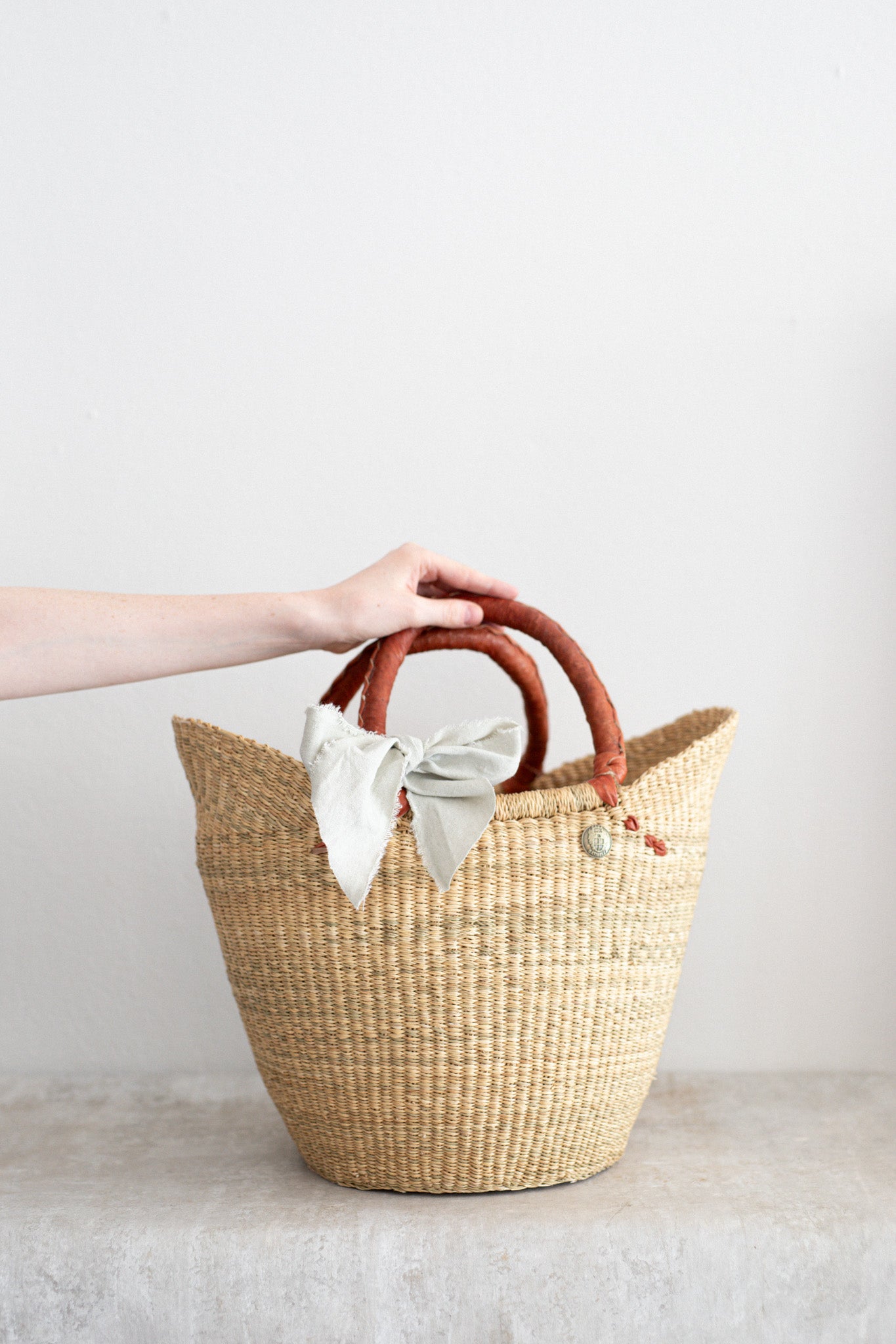 Handwoven Luxury Basket Bag in Tan