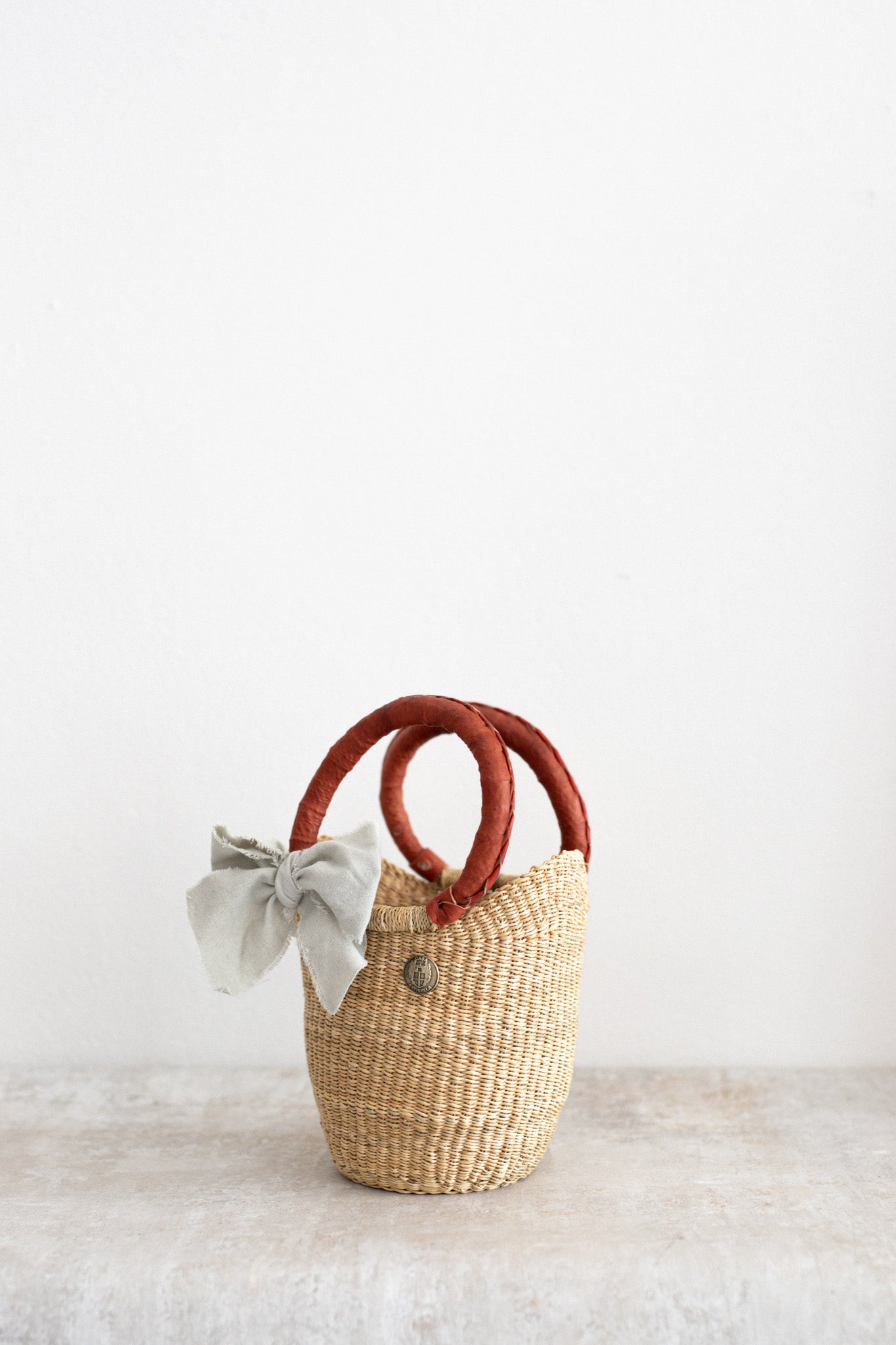 Handwoven Mini Basket Bag in Tan