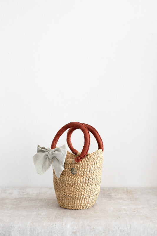 Handwoven Mini Basket Bag in Tan