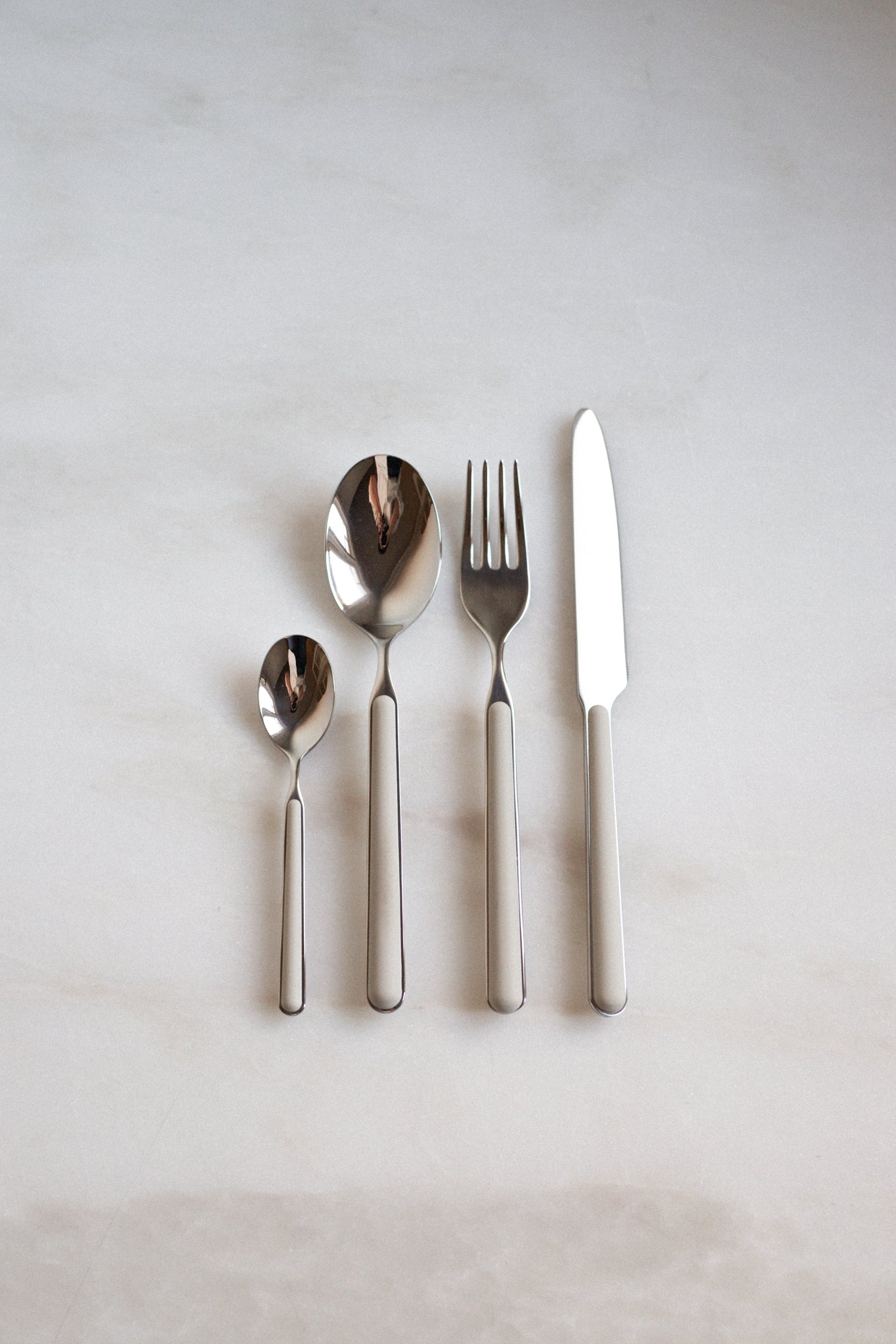 Italian Cutlery in Soft Taupe | Set of 4 pieces
