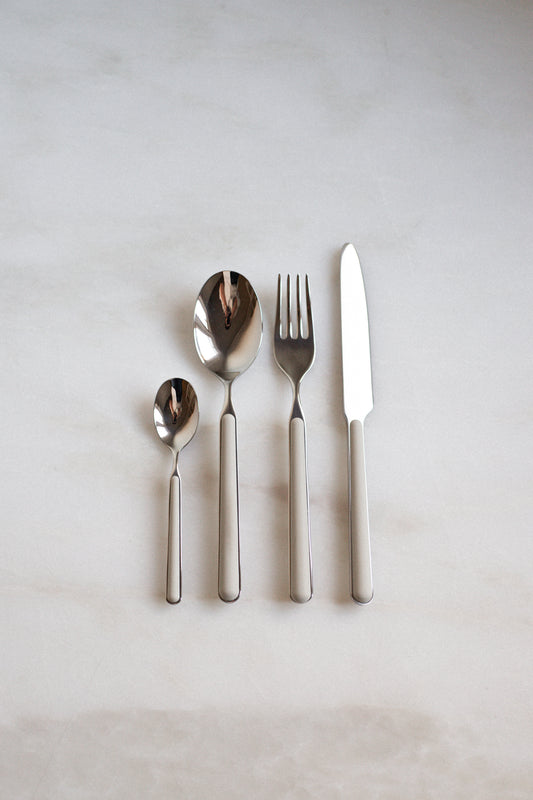 Italian Cutlery in Soft Taupe | Set of 4 pieces