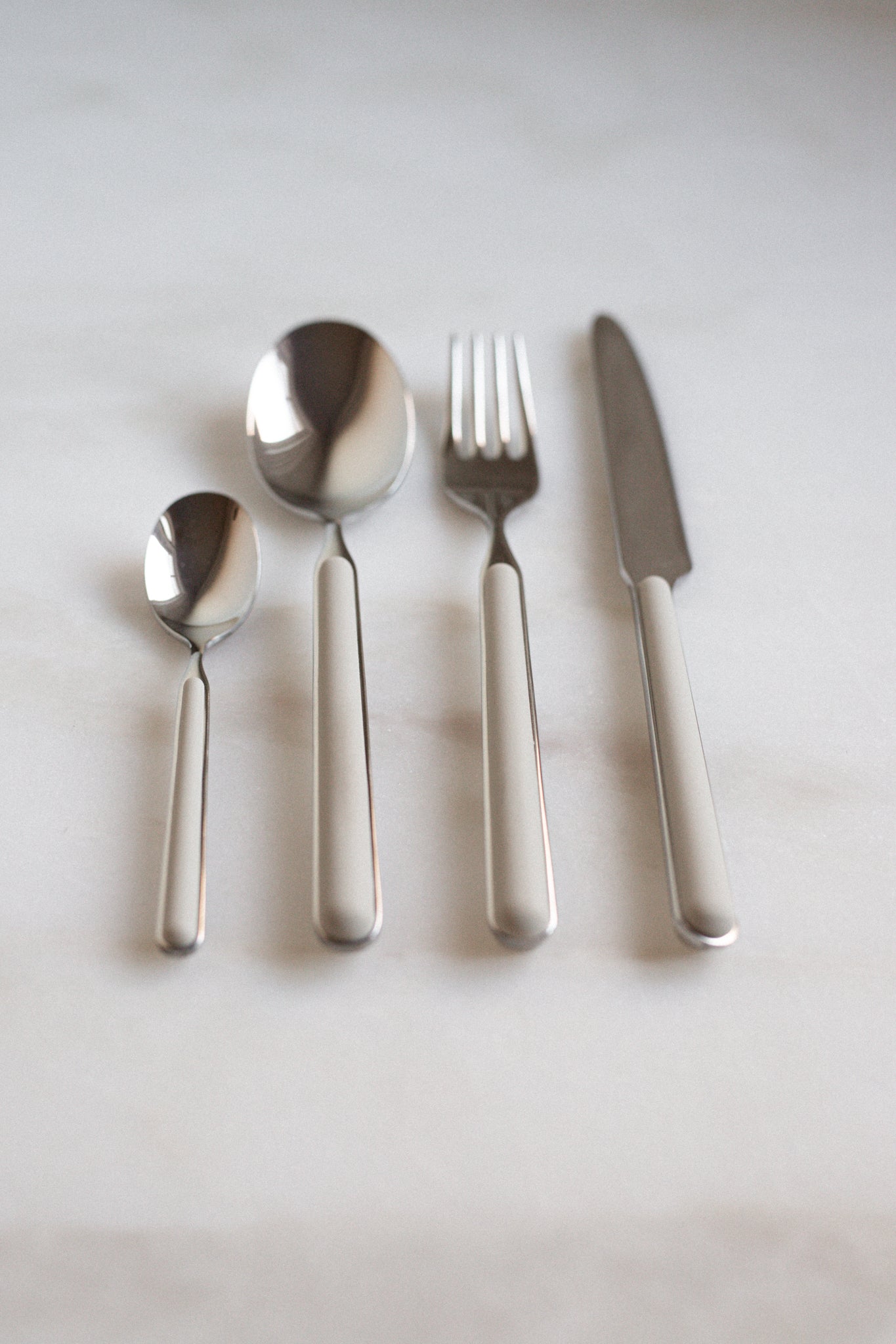 Italian Cutlery in Soft Taupe | Set of 4 pieces
