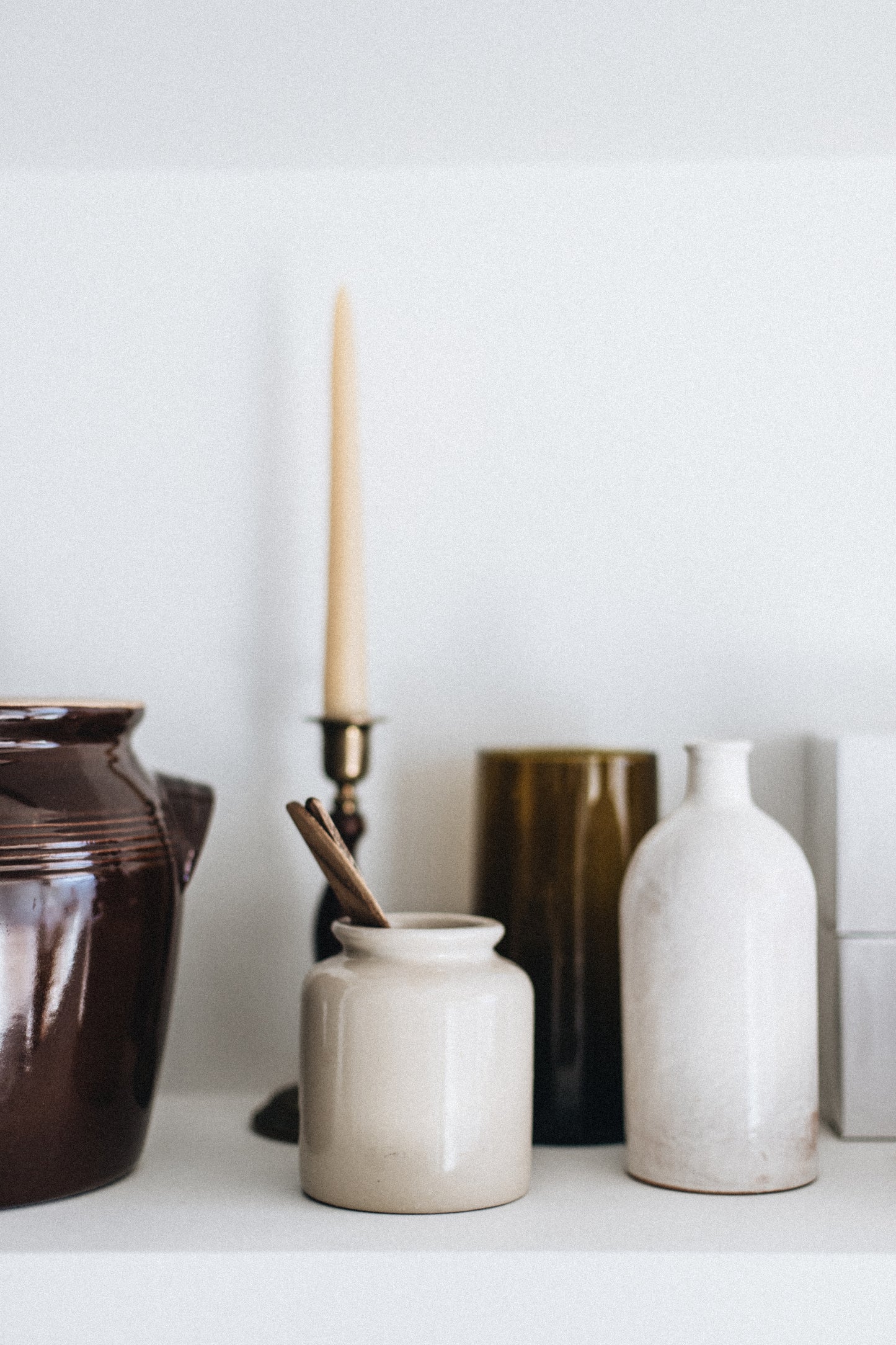 Italian Ceramic Bottle in Cream