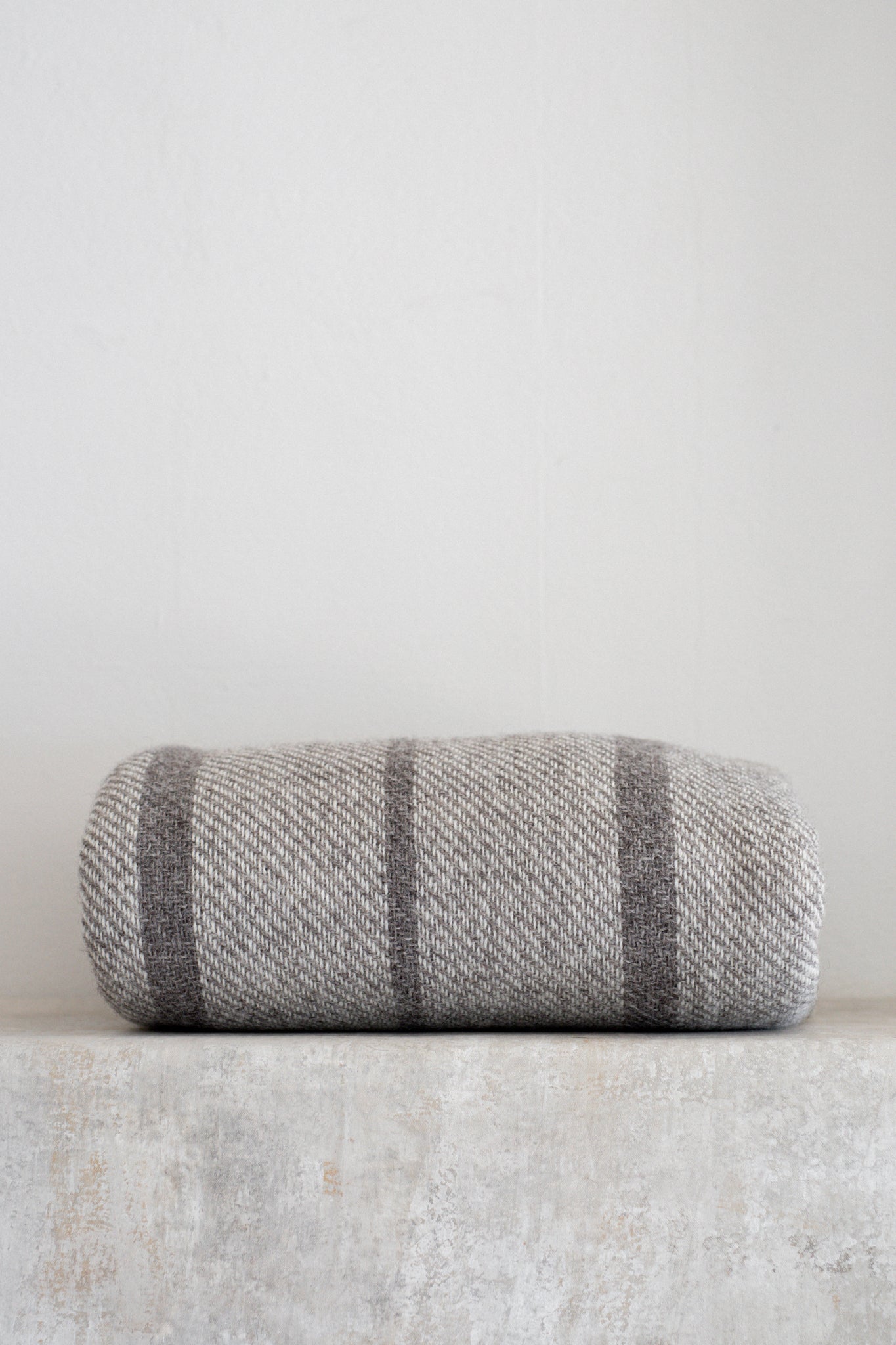 Brushed Wool Blanket in Reverse Glacier