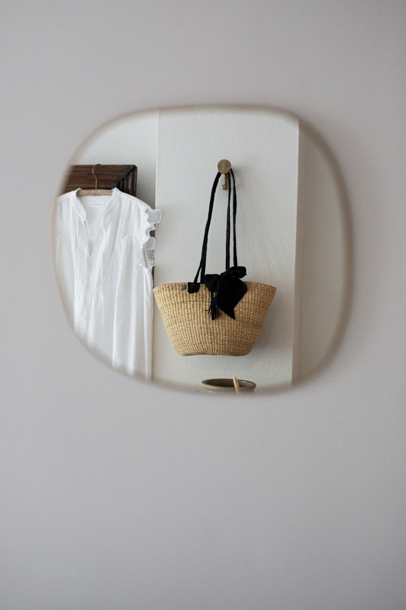 French Hand Crimped Brass Mirror