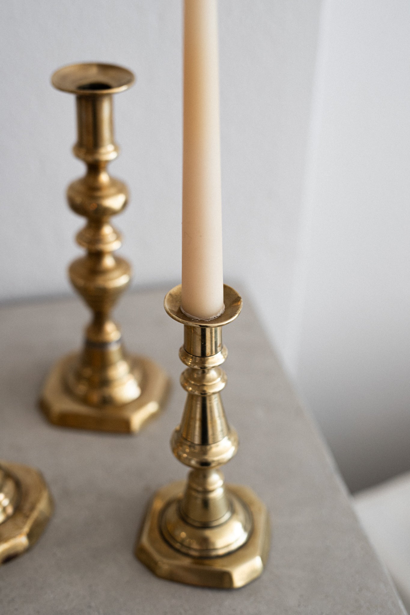 Antique 19th century Brass Candlestick Pair | N. 2