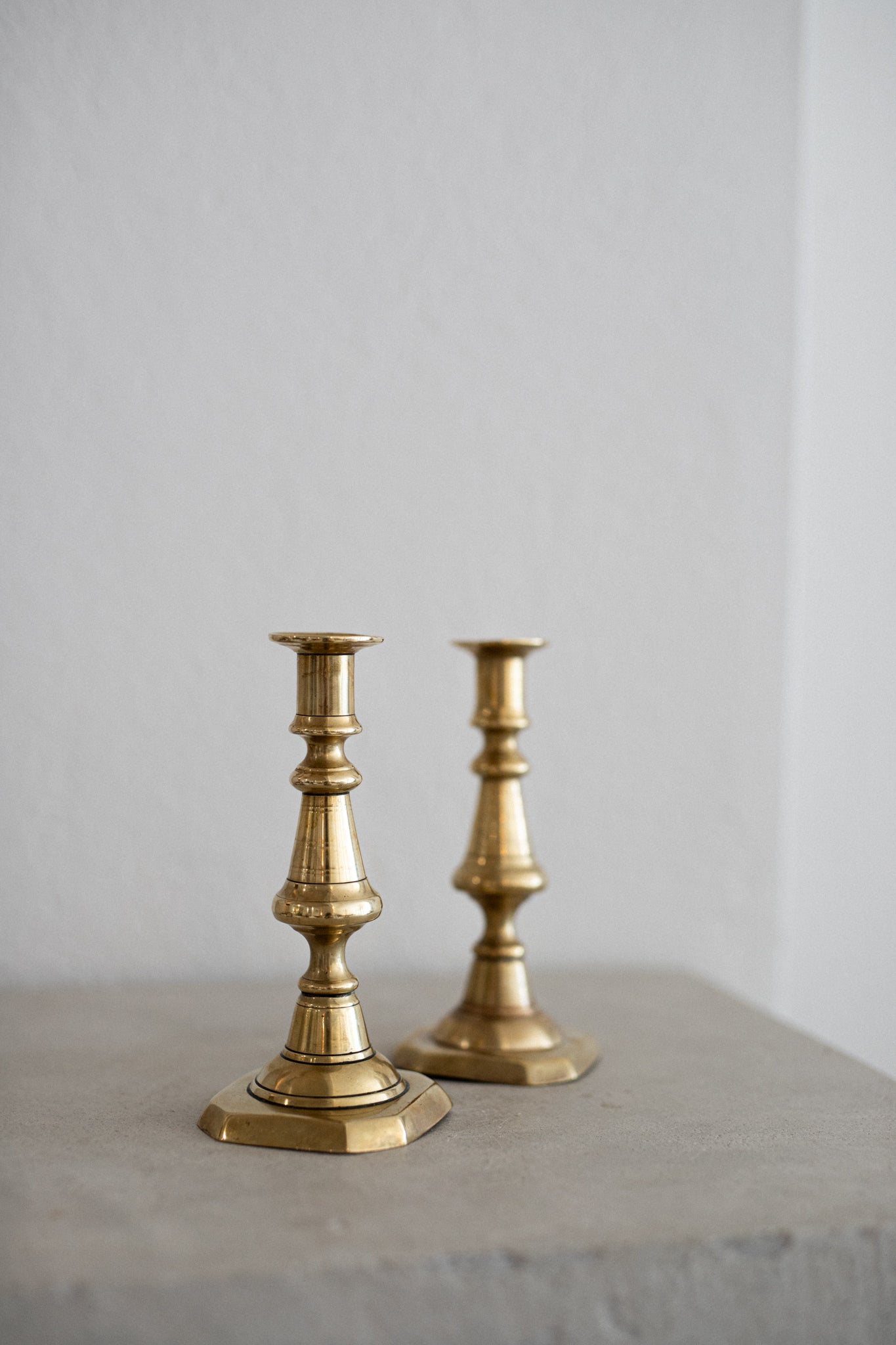 Antique 19th century Brass Candlestick Pair | N. 2