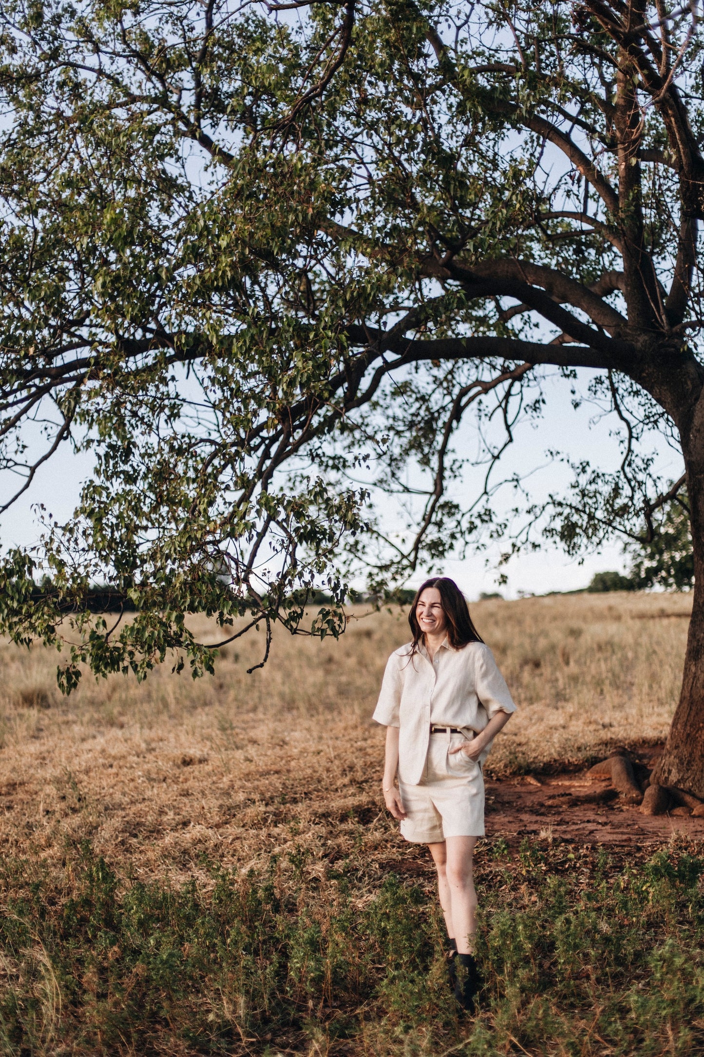 The Priya Shirt in Natural 'Dew' Linen