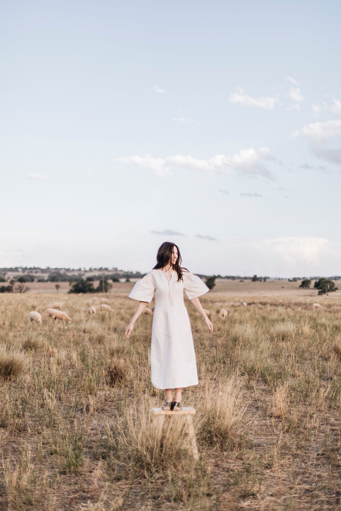 The April Dress | Seashell Silk Cotton