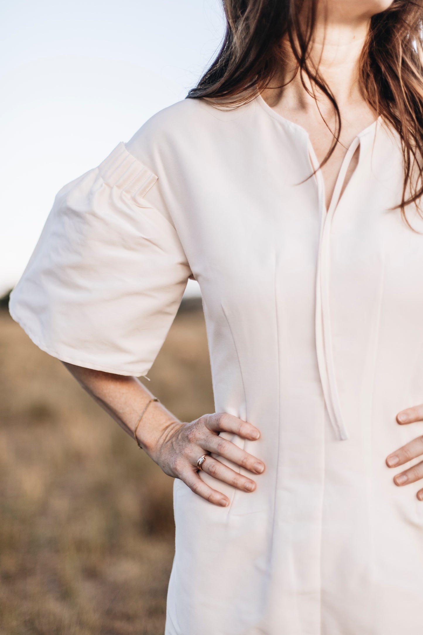 The April Dress | Seashell Silk Cotton