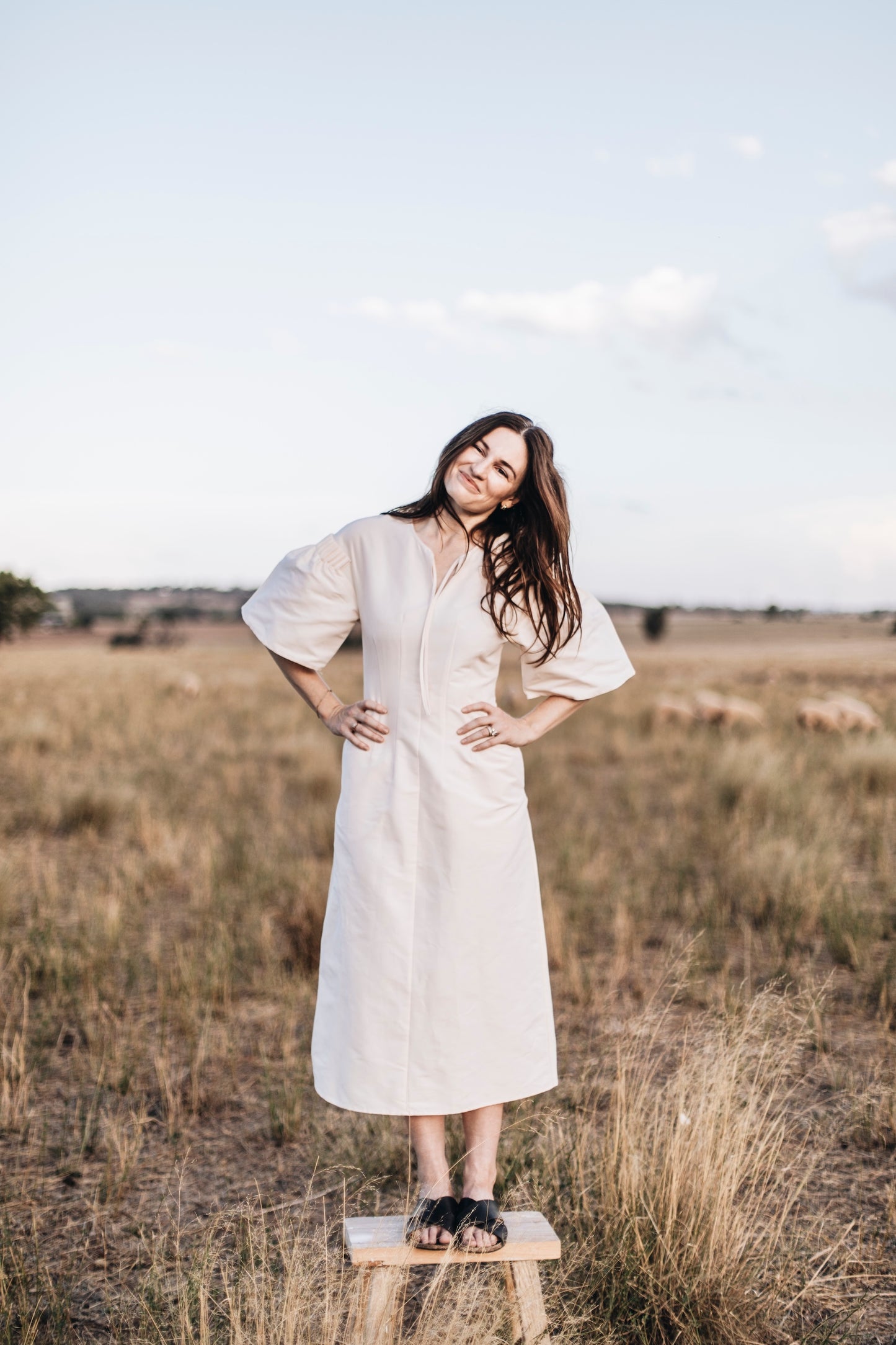 The April Dress | Seashell Silk Cotton