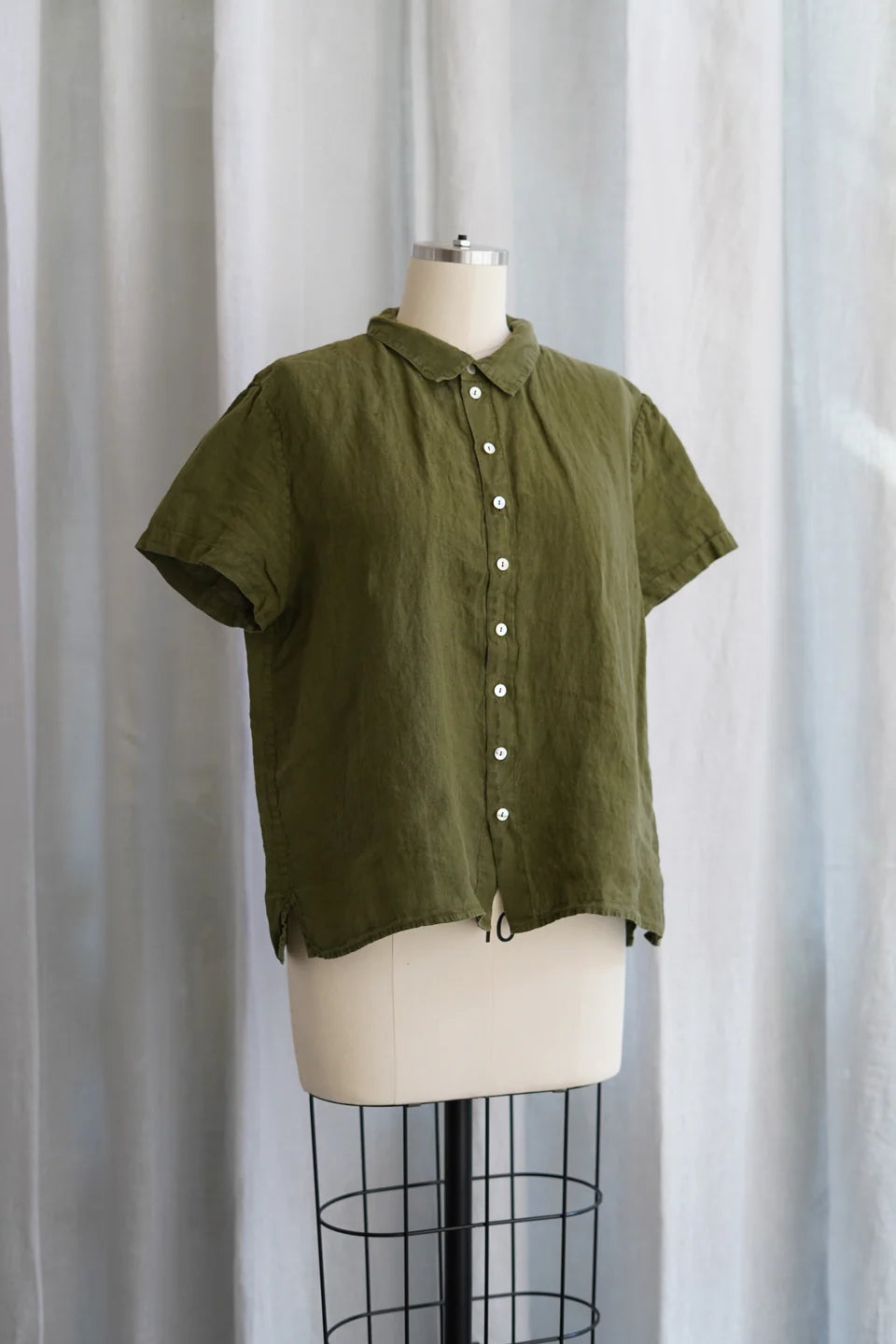 Cliff Shirt in Light Linen | Chartreuse