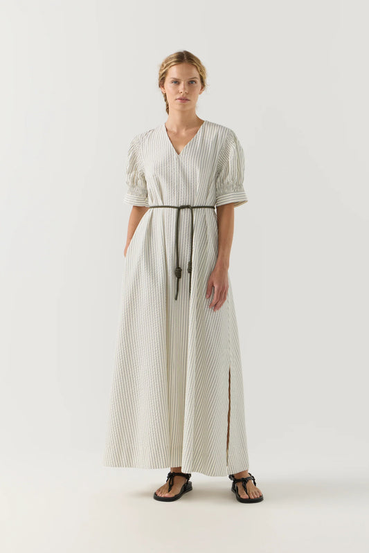 Scottie Dress in Basil Stripe Seersucker
