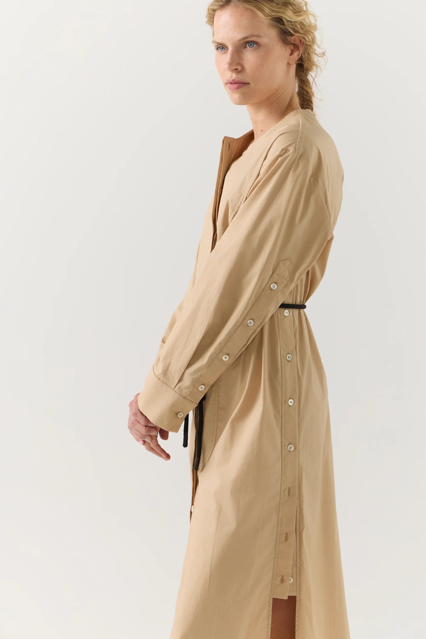 Celine Dress in Sand Poplin