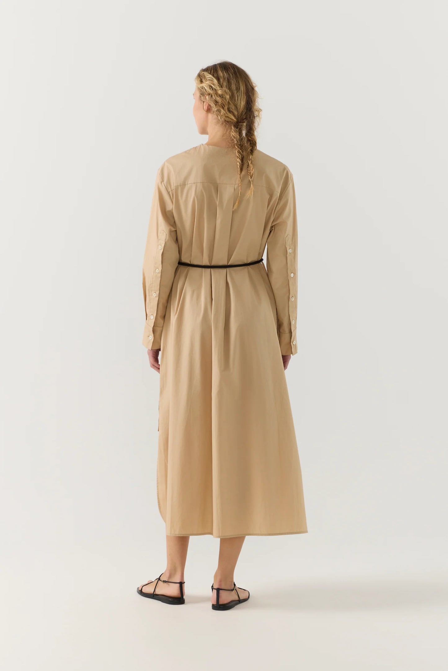 Celine Dress in Sand Poplin