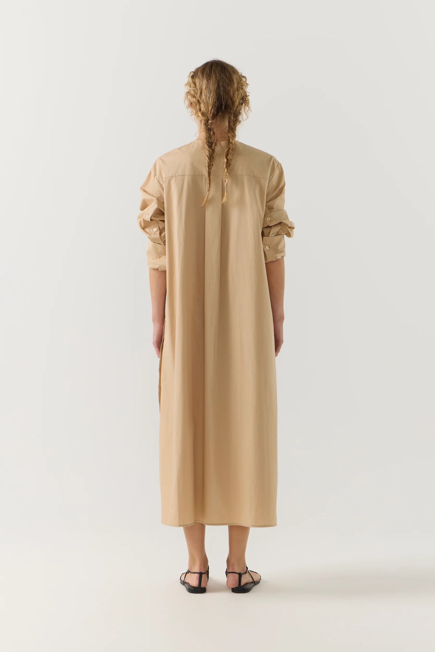 Celine Dress in Sand Poplin