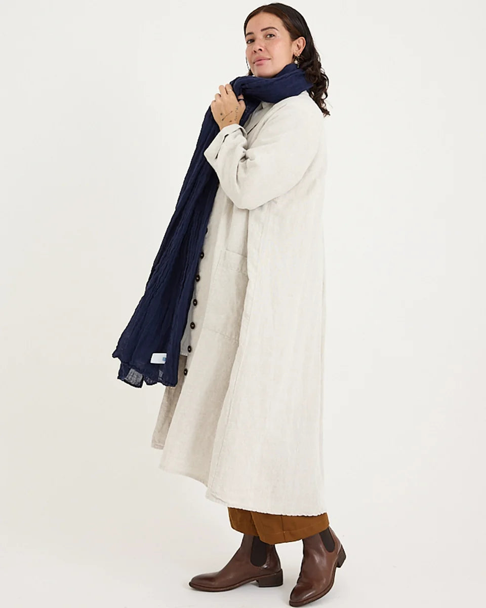 Linden Coat in Mid Weight Linen | Natural