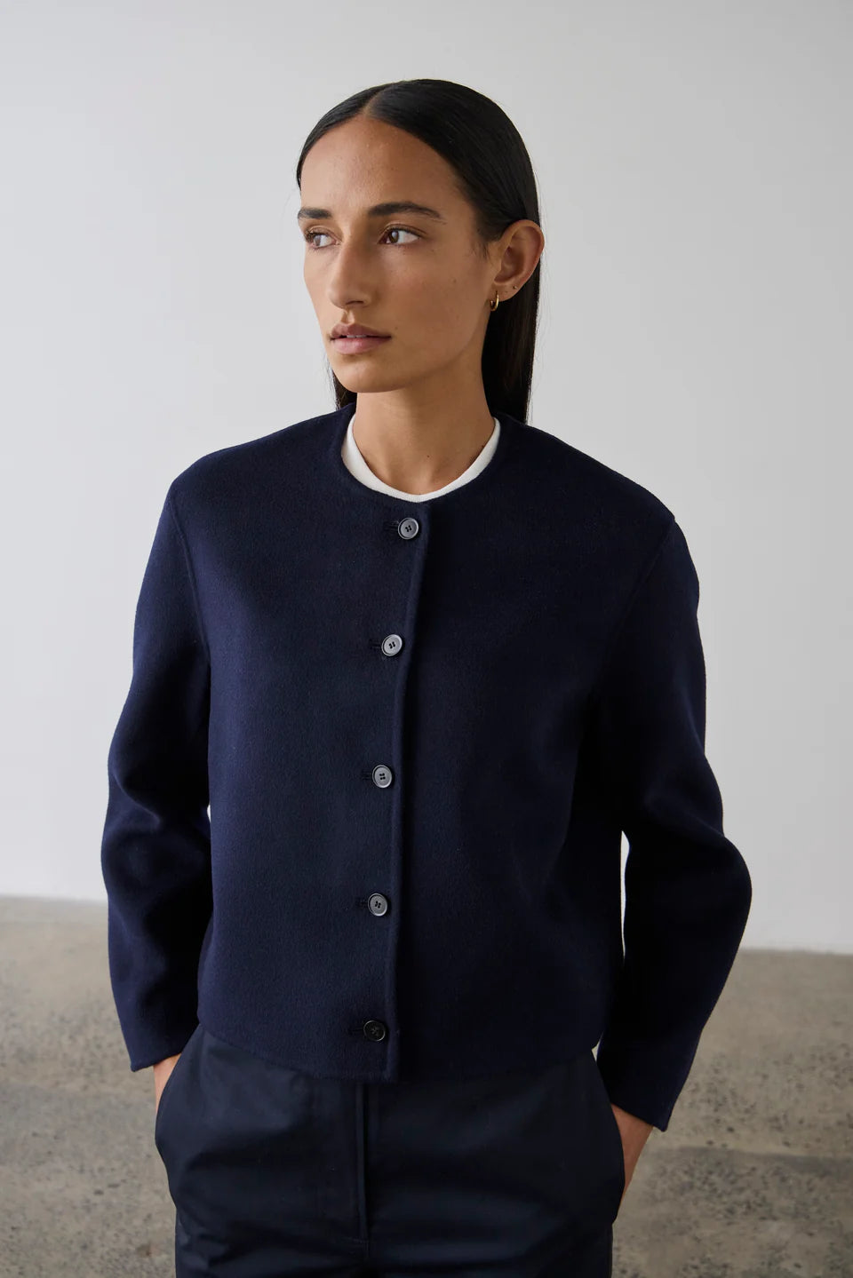 The Double Faced Cardi Blazer - Navy