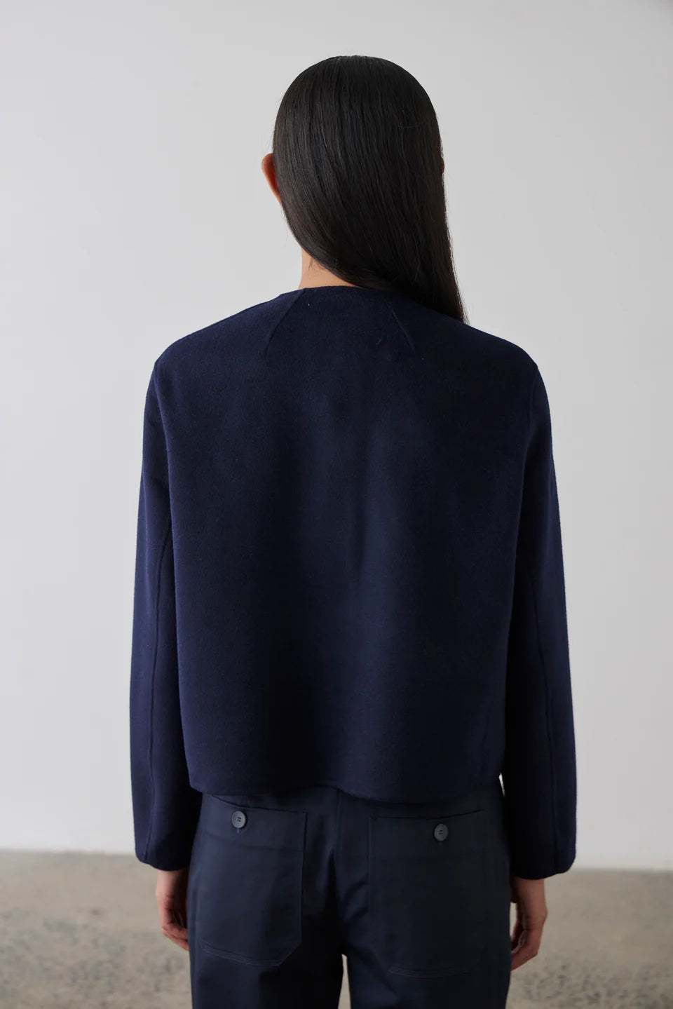 The Double Faced Cardi Blazer - Navy
