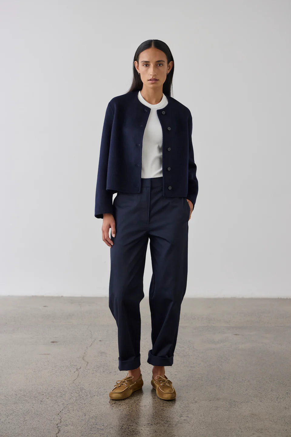 The Double Faced Cardi Blazer - Navy