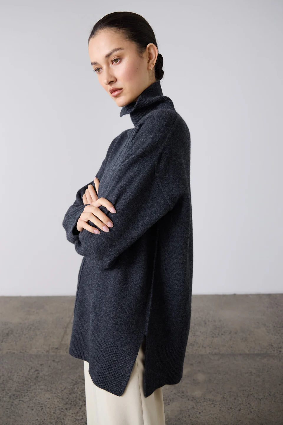 The Leisa Knit Sweater - Charcoal