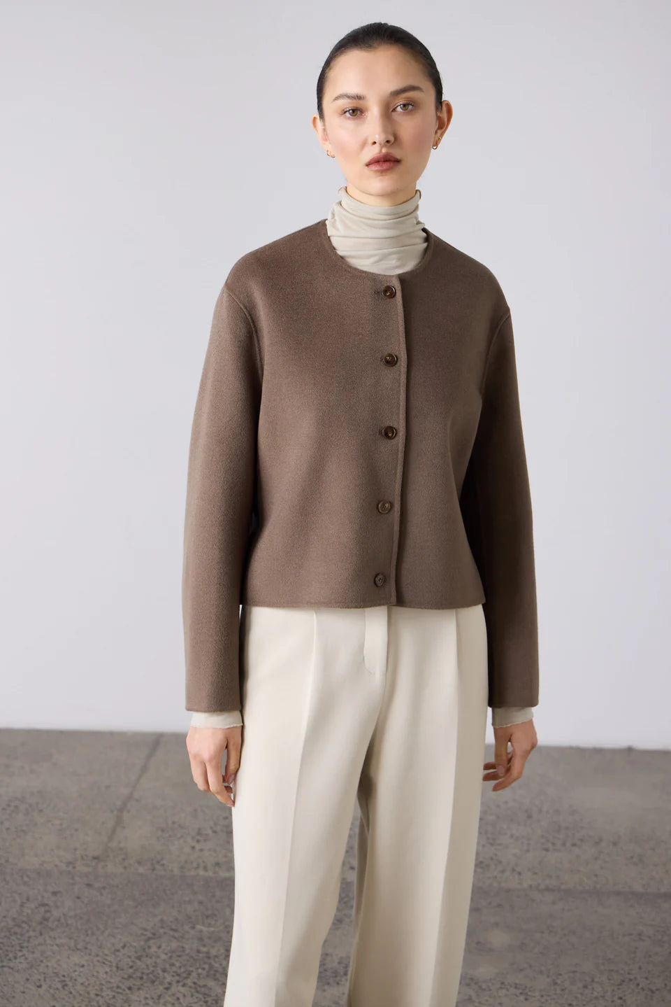 The Double Faced Cardi Blazer - Birch