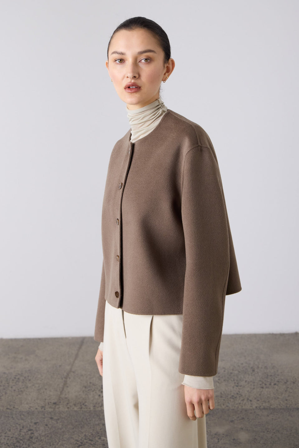 The Double Faced Cardi Blazer - Birch
