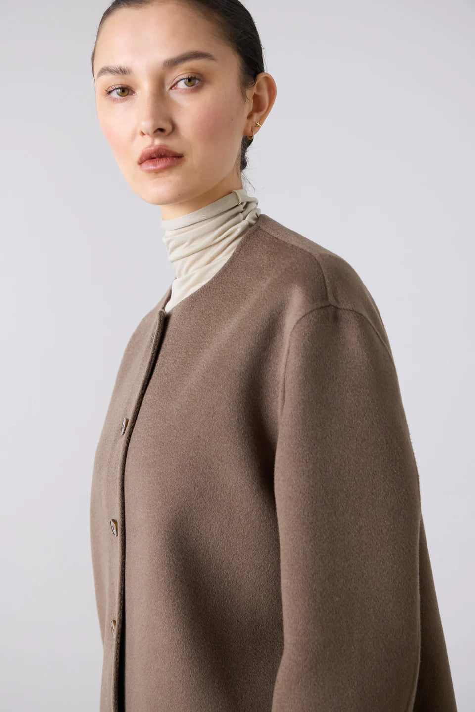 The Double Faced Cardi Blazer - Birch