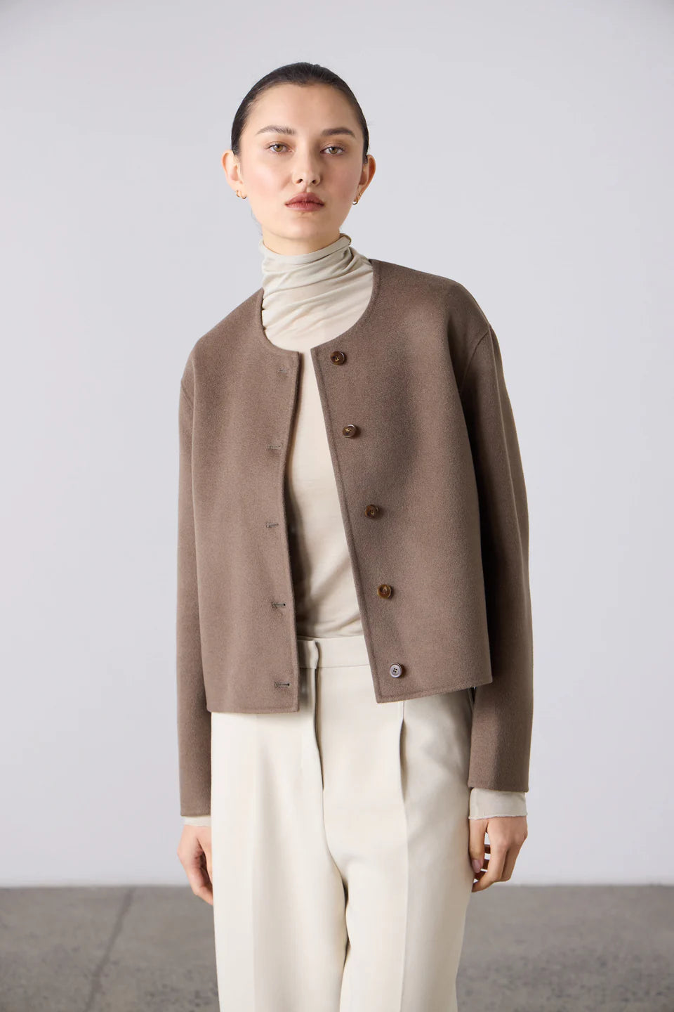 The Double Faced Cardi Blazer - Birch