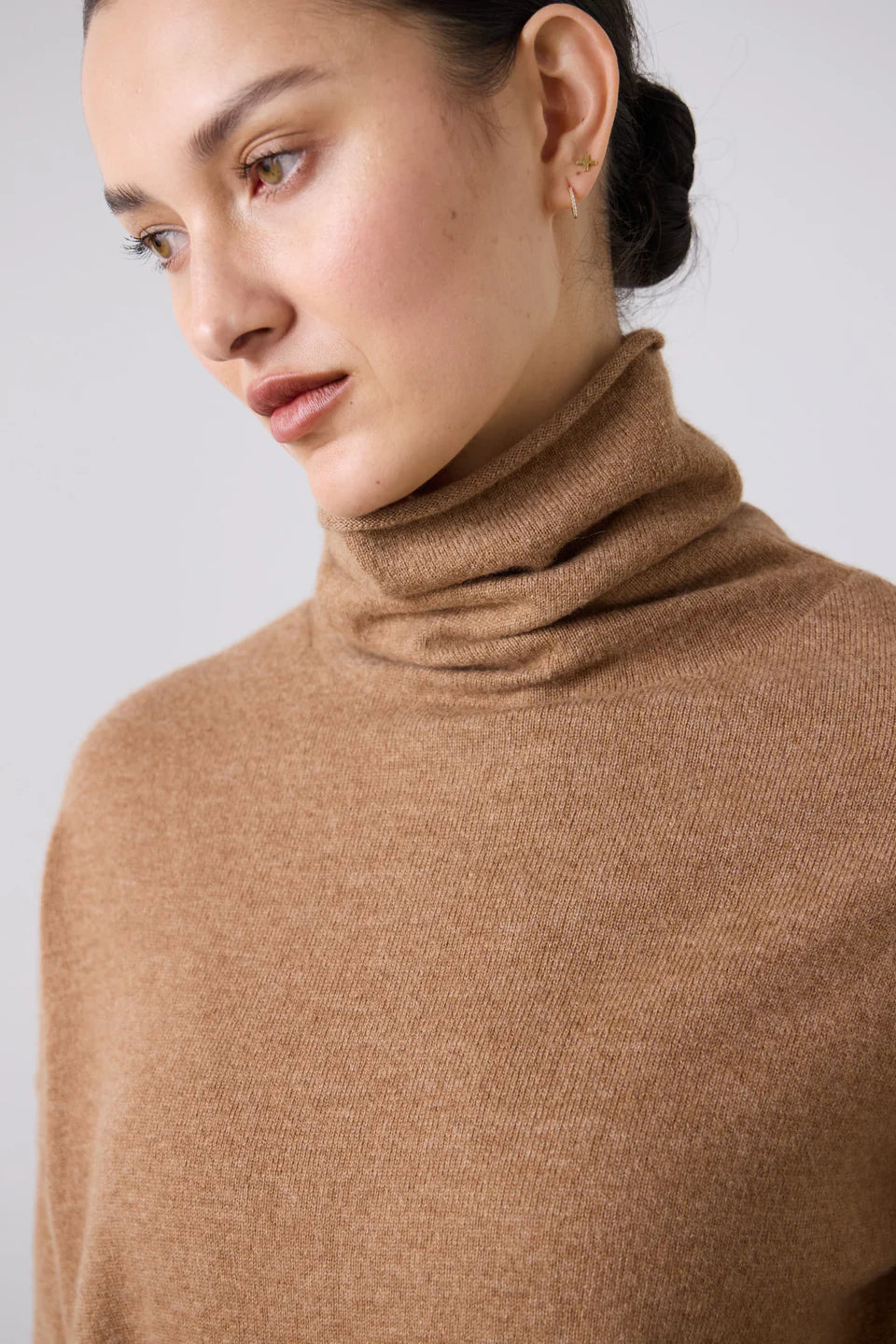 The Mara Funnel Neck in Gingerbread