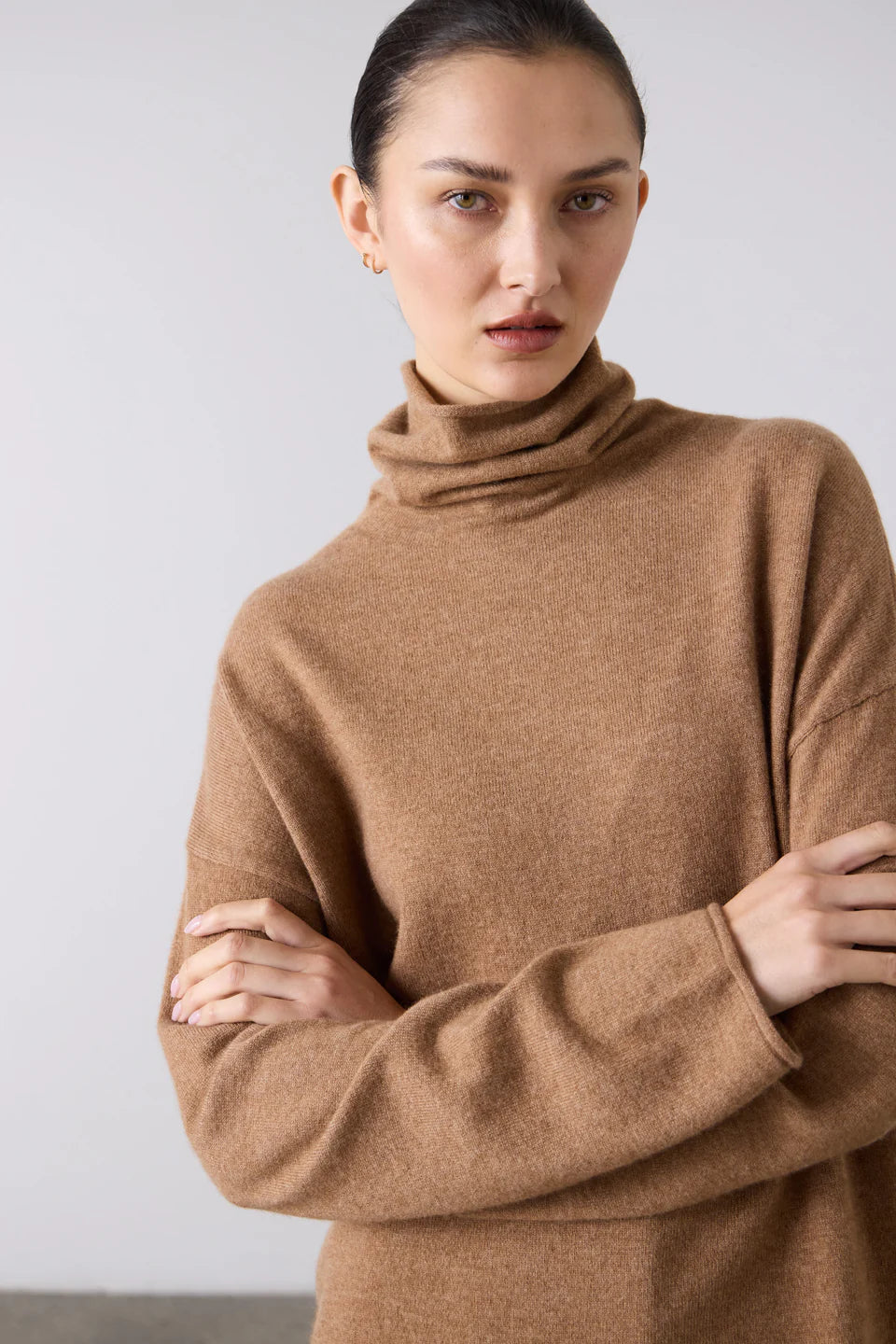 The Mara Funnel Neck in Gingerbread
