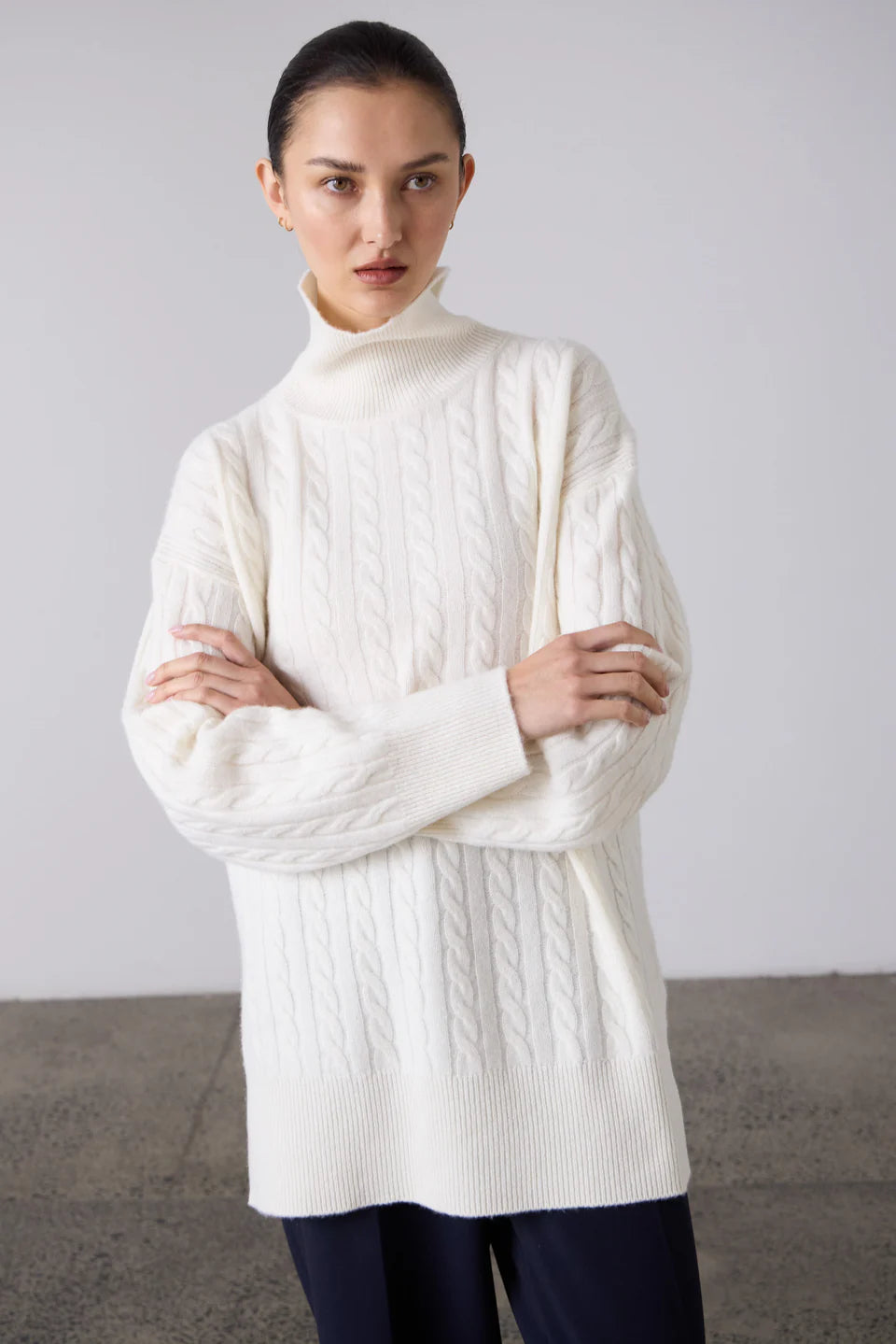 The Cable Knit Sweater - Cream