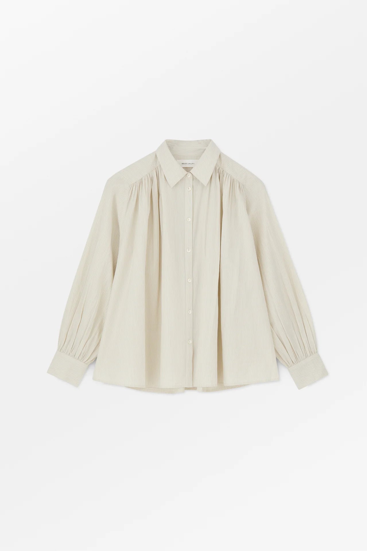 The Louise Cotton Shirt in Light Blue / White Stripe