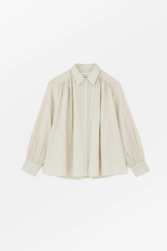 The Louise Cotton Shirt in Light Blue / White Stripe