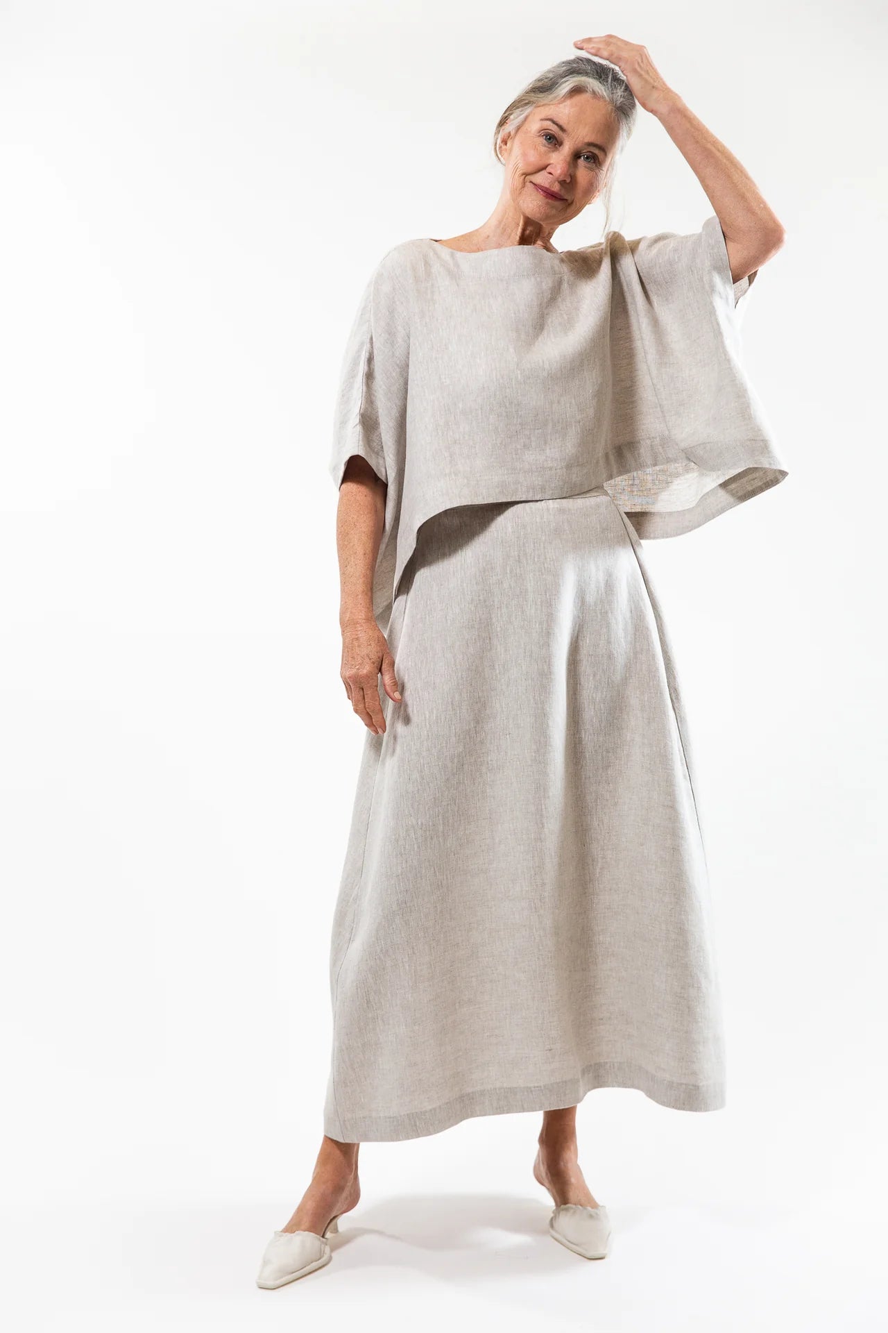 The Lyla Skirt in Natural Linen