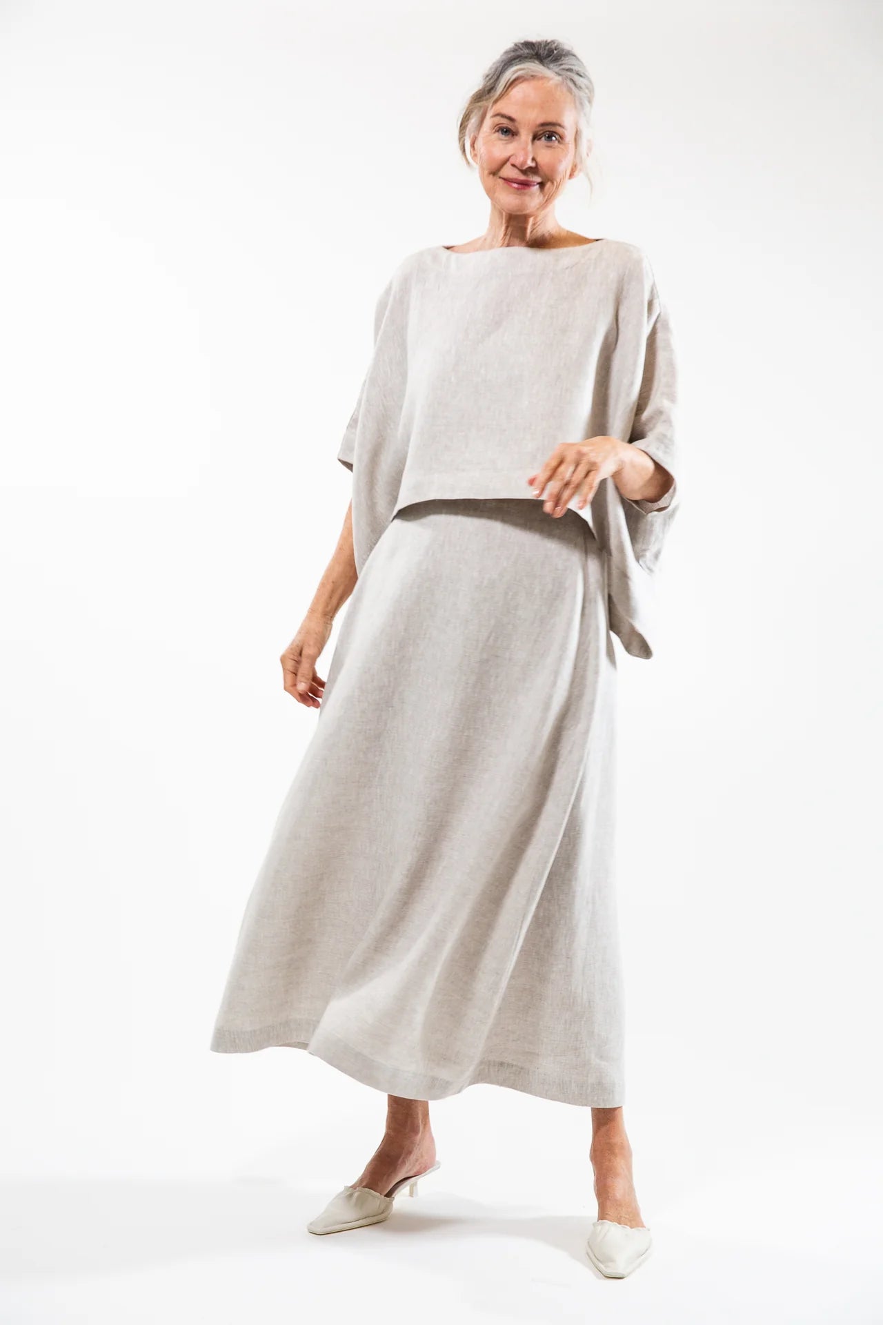 The Lyla Skirt in Natural Linen