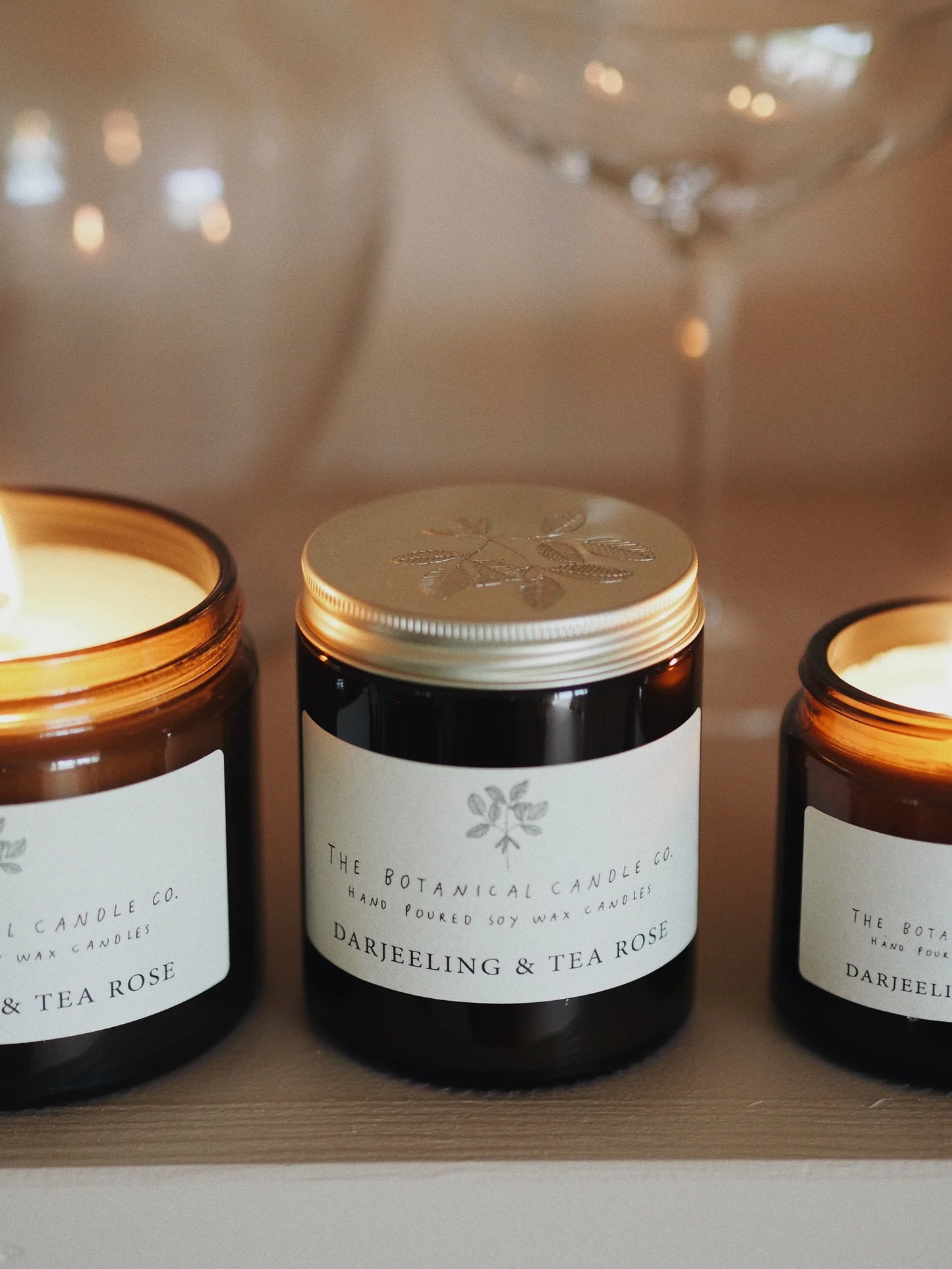 English Scented Candles in Amber Glass Jars 180ml
