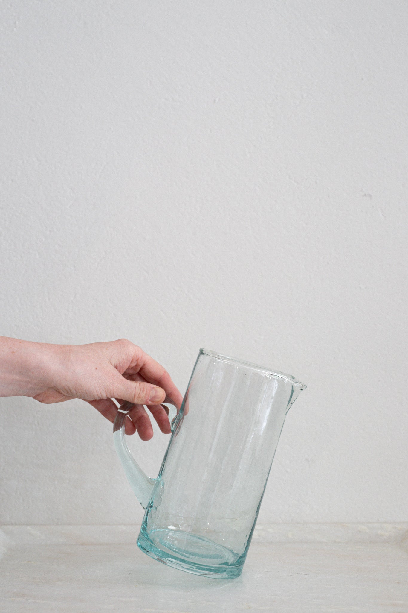 Tapered Moroccan Glass Jug | Clear