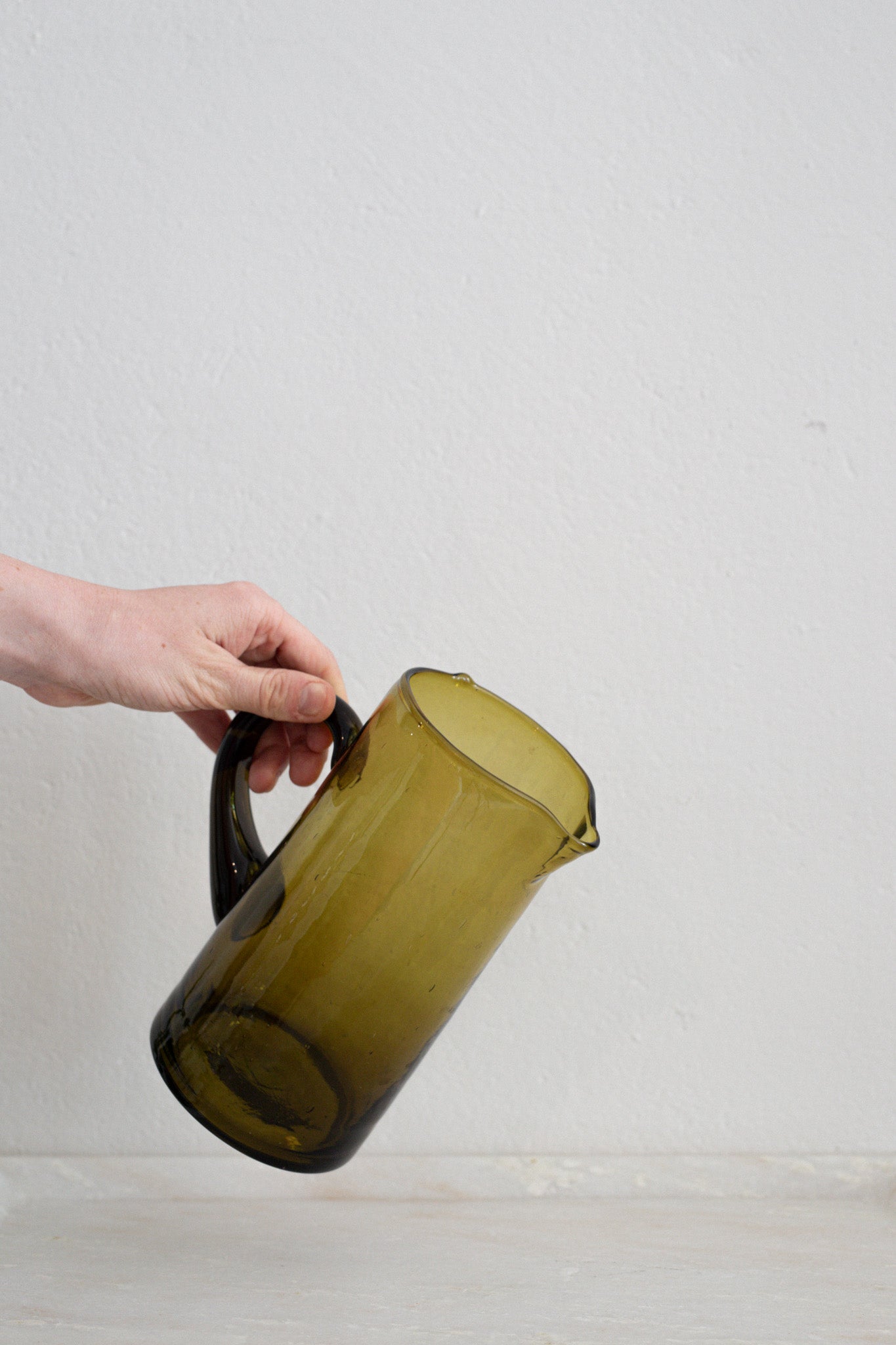 Tapered Moroccan Glass Jug | Amber