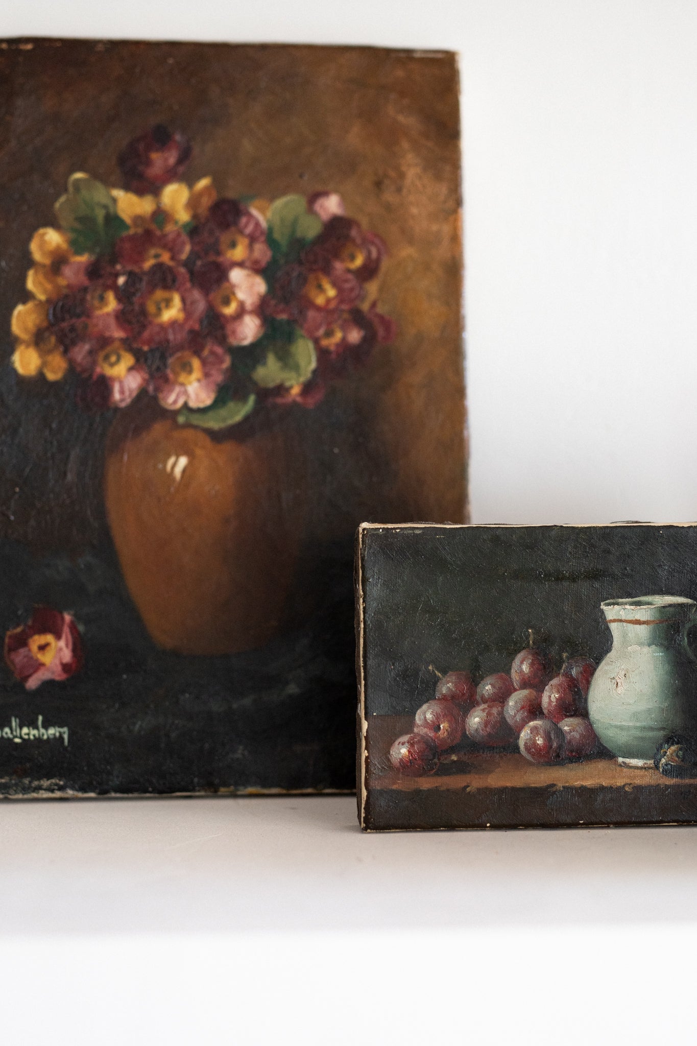 Antique French small Artwork | moody still life