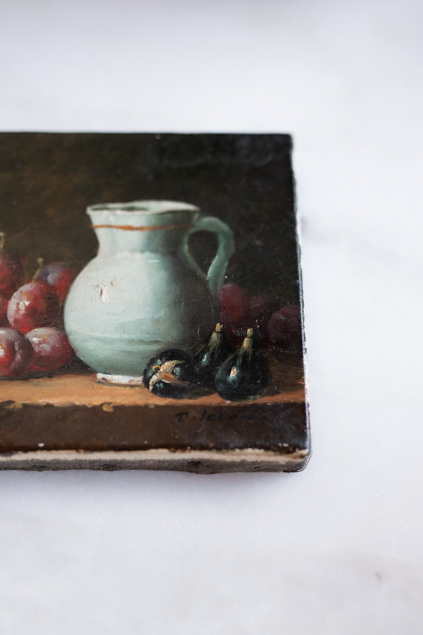 Antique French small Artwork | moody still life
