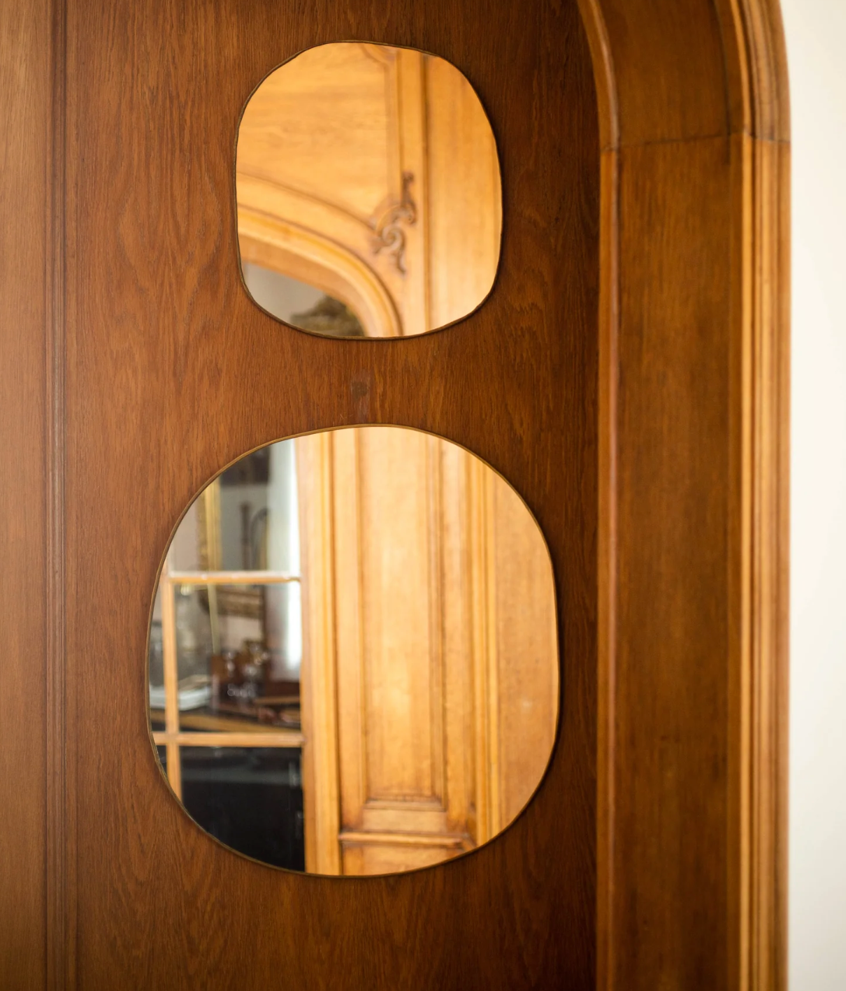 French Hand Crimped Brass Mirror