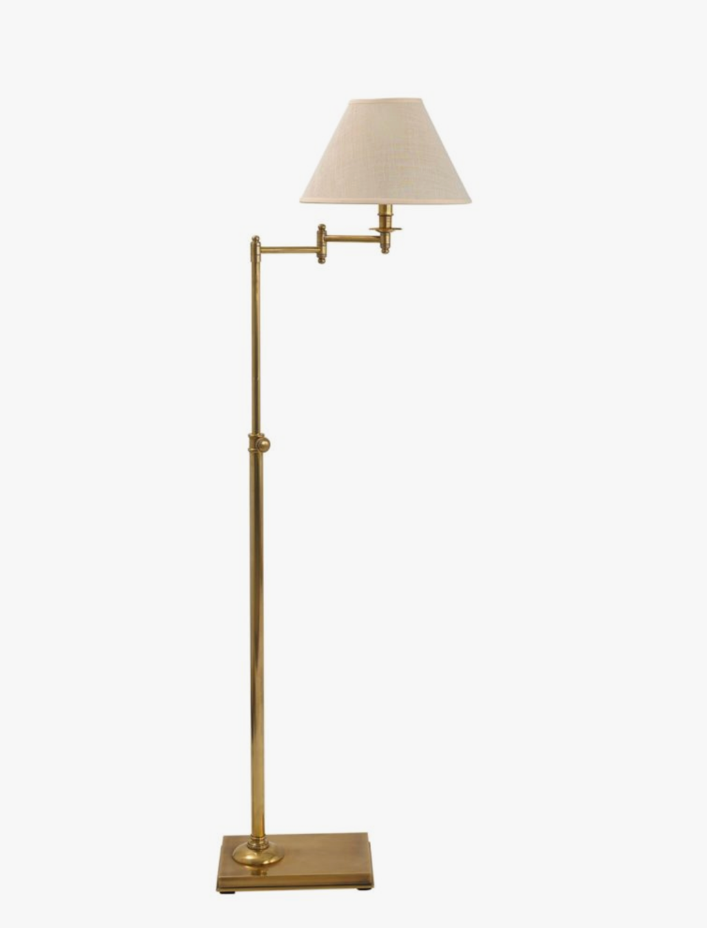 A Luxury Swing Arm Floor Lamp with Linen Shade